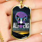 Alien UFO Fan Gift Alien Exist Necklace Stainless Steel or 18k Gold Dog Tag 24" Chain-Express Your Love Gifts