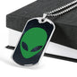 Alien UFO Fan Gift Alien Face Necklace Stainless Steel or 18k Gold Dog Tag 24" Chain-Express Your Love Gifts