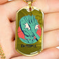 Alien UFO Fan Gift Alien Face Palm Necklace Stainless Steel or 18k Gold Dog Tag 24" Chain-Express Your Love Gifts
