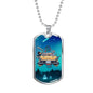 Alien UFO Fan Gift Alien Family Car Necklace Stainless Steel or 18k Gold Dog Tag 24" Chain-Express Your Love Gifts