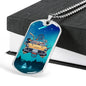 Alien UFO Fan Gift Alien Family Car Necklace Stainless Steel or 18k Gold Dog Tag 24" Chain-Express Your Love Gifts
