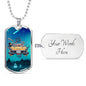 Alien UFO Fan Gift Alien Family Car Necklace Stainless Steel or 18k Gold Dog Tag 24" Chain-Express Your Love Gifts