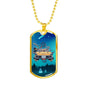 Alien UFO Fan Gift Alien Family Car Necklace Stainless Steel or 18k Gold Dog Tag 24" Chain-Express Your Love Gifts