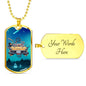 Alien UFO Fan Gift Alien Family Car Necklace Stainless Steel or 18k Gold Dog Tag 24" Chain-Express Your Love Gifts