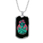 Alien UFO Fan Gift Alien Gangsta Necklace Stainless Steel or 18k Gold Dog Tag 24" Chain-Express Your Love Gifts