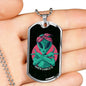 Alien UFO Fan Gift Alien Gangsta Necklace Stainless Steel or 18k Gold Dog Tag 24" Chain-Express Your Love Gifts