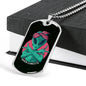 Alien UFO Fan Gift Alien Gangsta Necklace Stainless Steel or 18k Gold Dog Tag 24" Chain-Express Your Love Gifts