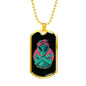 Alien UFO Fan Gift Alien Gangsta Necklace Stainless Steel or 18k Gold Dog Tag 24" Chain-Express Your Love Gifts