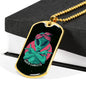 Alien UFO Fan Gift Alien Gangsta Necklace Stainless Steel or 18k Gold Dog Tag 24" Chain-Express Your Love Gifts