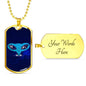 Alien UFO Fan Gift Alien Head Necklace Stainless Steel or 18k Gold Dog Tag 24" Chain-Express Your Love Gifts