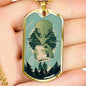 Alien UFO Fan Gift Alien Human Necklace Stainless Steel or 18k Gold Dog Tag 24" Chain-Express Your Love Gifts