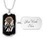 Alien UFO Fan Gift Alien Jesus Necklace Stainless Steel or 18k Gold Dog Tag 24" Chain-Express Your Love Gifts