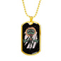 Alien UFO Fan Gift Alien Jesus Necklace Stainless Steel or 18k Gold Dog Tag 24" Chain-Express Your Love Gifts