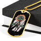 Alien UFO Fan Gift Alien Jesus Necklace Stainless Steel or 18k Gold Dog Tag 24" Chain-Express Your Love Gifts