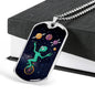 Alien UFO Fan Gift Alien Juggler Necklace Stainless Steel or 18k Gold Dog Tag 24" Chain-Express Your Love Gifts