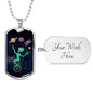 Alien UFO Fan Gift Alien Juggler Necklace Stainless Steel or 18k Gold Dog Tag 24" Chain-Express Your Love Gifts