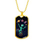 Alien UFO Fan Gift Alien Juggler Necklace Stainless Steel or 18k Gold Dog Tag 24" Chain-Express Your Love Gifts
