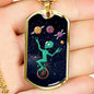 Alien UFO Fan Gift Alien Juggler Necklace Stainless Steel or 18k Gold Dog Tag 24" Chain-Express Your Love Gifts