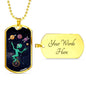 Alien UFO Fan Gift Alien Juggler Necklace Stainless Steel or 18k Gold Dog Tag 24" Chain-Express Your Love Gifts