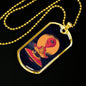 Alien UFO Fan Gift Alien Meditation Necklace Stainless Steel or 18k Gold Dog Tag 24" Chain-Express Your Love Gifts