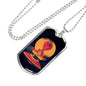 Alien UFO Fan Gift Alien Meditation Necklace Stainless Steel or 18k Gold Dog Tag 24" Chain-Express Your Love Gifts