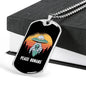 Alien UFO Fan Gift Alien Peace Human Necklace Stainless Steel or 18k Gold Dog Tag 24" Chain-Express Your Love Gifts