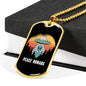 Alien UFO Fan Gift Alien Peace Human Necklace Stainless Steel or 18k Gold Dog Tag 24" Chain-Express Your Love Gifts