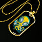 Alien UFO Fan Gift Alien Psychedelic Necklace Stainless Steel or 18k Gold Dog Tag 24" Chain-Express Your Love Gifts