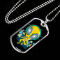 Alien UFO Fan Gift Alien Psychedelic Necklace Stainless Steel or 18k Gold Dog Tag 24" Chain-Express Your Love Gifts