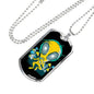 Alien UFO Fan Gift Alien Psychedelic Necklace Stainless Steel or 18k Gold Dog Tag 24" Chain-Express Your Love Gifts