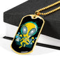 Alien UFO Fan Gift Alien Psychedelic Necklace Stainless Steel or 18k Gold Dog Tag 24" Chain-Express Your Love Gifts