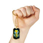 Alien UFO Fan Gift Alien Psychedelic Necklace Stainless Steel or 18k Gold Dog Tag 24" Chain-Express Your Love Gifts