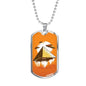 Alien UFO Fan Gift Alien Pyramid Necklace Stainless Steel or 18k Gold Dog Tag 24" Chain-Express Your Love Gifts
