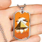 Alien UFO Fan Gift Alien Pyramid Necklace Stainless Steel or 18k Gold Dog Tag 24" Chain-Express Your Love Gifts