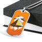 Alien UFO Fan Gift Alien Pyramid Necklace Stainless Steel or 18k Gold Dog Tag 24" Chain-Express Your Love Gifts