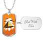 Alien UFO Fan Gift Alien Pyramid Necklace Stainless Steel or 18k Gold Dog Tag 24" Chain-Express Your Love Gifts
