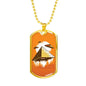 Alien UFO Fan Gift Alien Pyramid Necklace Stainless Steel or 18k Gold Dog Tag 24" Chain-Express Your Love Gifts