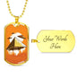 Alien UFO Fan Gift Alien Pyramid Necklace Stainless Steel or 18k Gold Dog Tag 24" Chain-Express Your Love Gifts