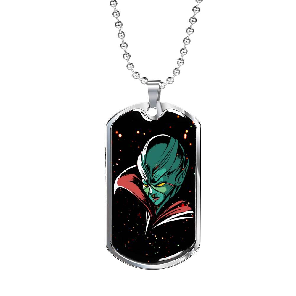 Alien UFO Fan Gift Alien Queen Necklace Stainless Steel or 18k Gold Dog Tag 24" Chain-Express Your Love Gifts
