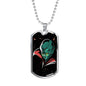 Alien UFO Fan Gift Alien Queen Necklace Stainless Steel or 18k Gold Dog Tag 24" Chain-Express Your Love Gifts
