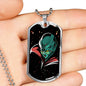 Alien UFO Fan Gift Alien Queen Necklace Stainless Steel or 18k Gold Dog Tag 24" Chain-Express Your Love Gifts