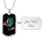 Alien UFO Fan Gift Alien Queen Necklace Stainless Steel or 18k Gold Dog Tag 24" Chain-Express Your Love Gifts