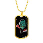 Alien UFO Fan Gift Alien Queen Necklace Stainless Steel or 18k Gold Dog Tag 24" Chain-Express Your Love Gifts