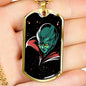 Alien UFO Fan Gift Alien Queen Necklace Stainless Steel or 18k Gold Dog Tag 24" Chain-Express Your Love Gifts