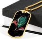 Alien UFO Fan Gift Alien Queen Necklace Stainless Steel or 18k Gold Dog Tag 24" Chain-Express Your Love Gifts