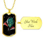 Alien UFO Fan Gift Alien Queen Necklace Stainless Steel or 18k Gold Dog Tag 24" Chain-Express Your Love Gifts