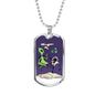 Alien UFO Fan Gift Alien Smoking Hookah Necklace Stainless Steel or 18k Gold Dog Tag 24" Chain-Express Your Love Gifts