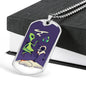 Alien UFO Fan Gift Alien Smoking Hookah Necklace Stainless Steel or 18k Gold Dog Tag 24" Chain-Express Your Love Gifts