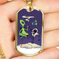 Alien UFO Fan Gift Alien Smoking Hookah Necklace Stainless Steel or 18k Gold Dog Tag 24" Chain-Express Your Love Gifts