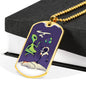Alien UFO Fan Gift Alien Smoking Hookah Necklace Stainless Steel or 18k Gold Dog Tag 24" Chain-Express Your Love Gifts